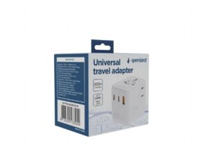 Adapteris Gembird  TPA-1A2C20-01-W Universal travel power adapter, 20 W, white | 