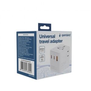 Adapter Gembird  TPA-1A2C20-01-W Universal travel power adapter, 20 W, white | 