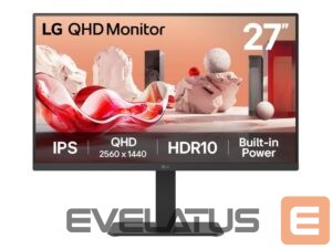Monitors LG  | 27BA54QB-B | 27 " | IPS | QHD | 16:9 | 75 Hz | 5 ms | 2560 x 1440 pixels | 350 cd/m² | HDMI ports quantity 2 