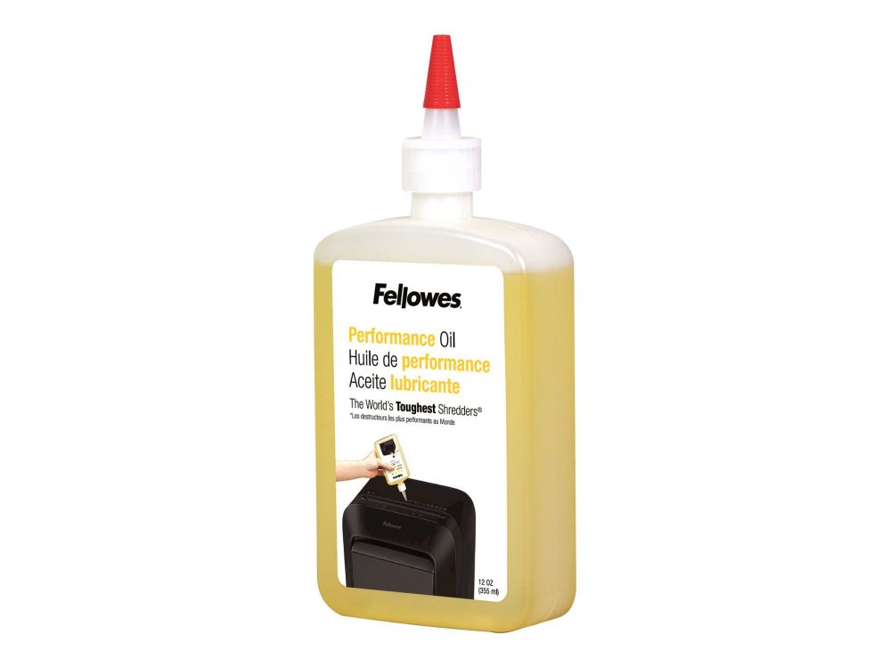 Biuro įrankiai Fellowes | Shredder Oil 355 ml | For use with all cross-cut and micro-cut shredders. Oil shredder each time wastebasket is emptied or a minimum of twice a month. Plastic squeeze bottle with extended nozzle ensures complete coverage