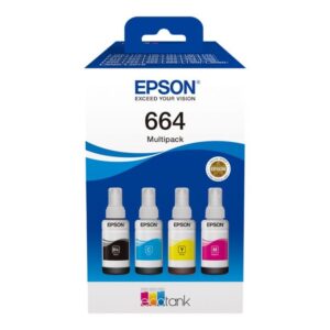 Printer accessories EPSON  664 EcoTank 4-colour multipack |  C13T66464A |  664 EcoTank 4-colour multipack | Ink tank | Black, yellow, cyan, magenta 