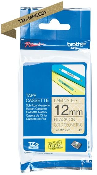 Expendable material Brother BROTHER TZEMPRG31 12 BLACK ON GOLD GEOMETRIC