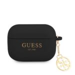 Dėklai ausinėms Guess - AirPods Pro 4G Charm Silicone Case Black