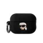 Aizmugurējais vāciņš Karl Lagerfeld - Karl Lagerfeld 3D Logo NFT Karl Head Silicone Case for AirPods Pro 2 Black 