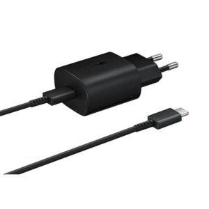 Adapteris Samsung  EP-TA800EBE + EP-DA705BBE Samsung 25W Travel Charger + USB-C/USB-C Data Cable Black (OOB Bulk)