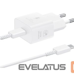 Adapter Samsung - EP-T2510XWE Samsung USB-C 25W Travel Charger + USB-C Data Cable White