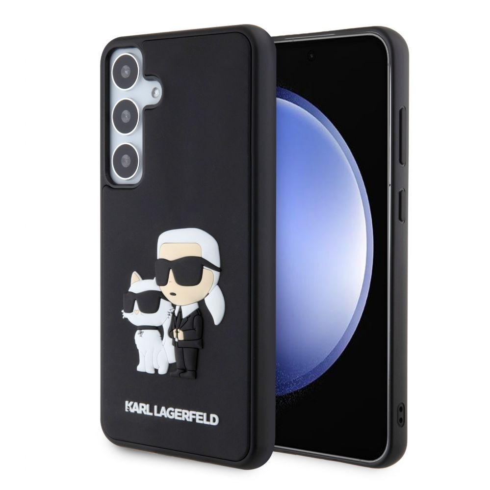 Tagakaaned Karl Lagerfeld - Karl Lagerfeld 3D Rubber Karl and Choupette Case for Samsung Galaxy S24+ Black