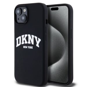 Aizmugurējais vāciņš DKNY Apple DKNY Liquid Silicone Arch Logo MagSafe Case for iPhone 15 Black 