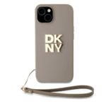 Чехол на заднюю панель DKNY Apple DKNY PU Leather Stack Logo Wrist Strap Case for iPhone 14 Beige 