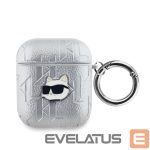 Tagakaaned Karl Lagerfeld - Karl Lagerfeld PU Embossed Choupette Head Case for AirPods 1/2 Silver 