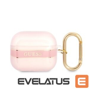 Dėklai ausinėms Guess Apple Airpods 3 TPU Printed Stripe Case Pink