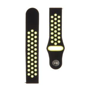 Siksniņa Tactical  20mm Double Silicone Watch Band Black Yellow