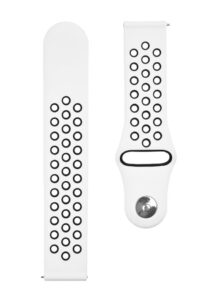 Siksniņa Tactical  20mm Double Silicone Watch Band White Black