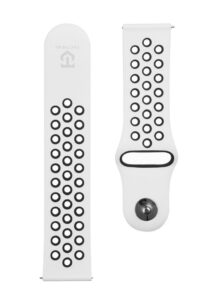 Siksniņa Tactical  22mm Double Silicone Watch Strap and Watch Band White Black
