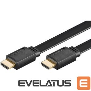 Kabelis Goobay - High Speed HDMI flat-cable with Ethernet 1 m Black