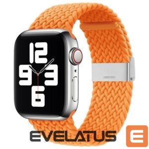 Siksniņa iLike Apple Watch 42/44/45mm Braided Fabric Strap Orange