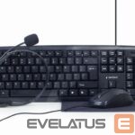 Arvuti klaviatuur Gembird  4-in-1 Multimedia office set KBS-UO4-01 Keyboard, Mouse, Pad and Headset Set, Wired, Mouse included, US, Black 