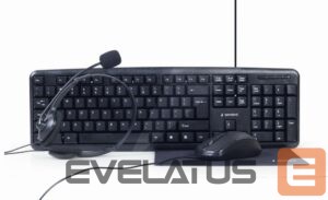 Computer keyboard Gembird  4-in-1 Multimedia office set KBS-UO4-01 Keyboard, Mouse, Pad and Headset Set, Wired, Mouse included, US, Black 