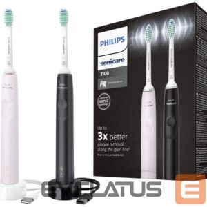 Zobu birste Philips  Sonicare Electric Toothbrush HX3675/15 Rechargeable, For adults, Number of brush heads included 2, Number of teeth brushing modes 1, Sonic technology, Black/Pink 