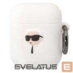 Headphone case Karl Lagerfeld Apple Airpods 1/2 3D Logo NFT Karl Head Silicone Case White