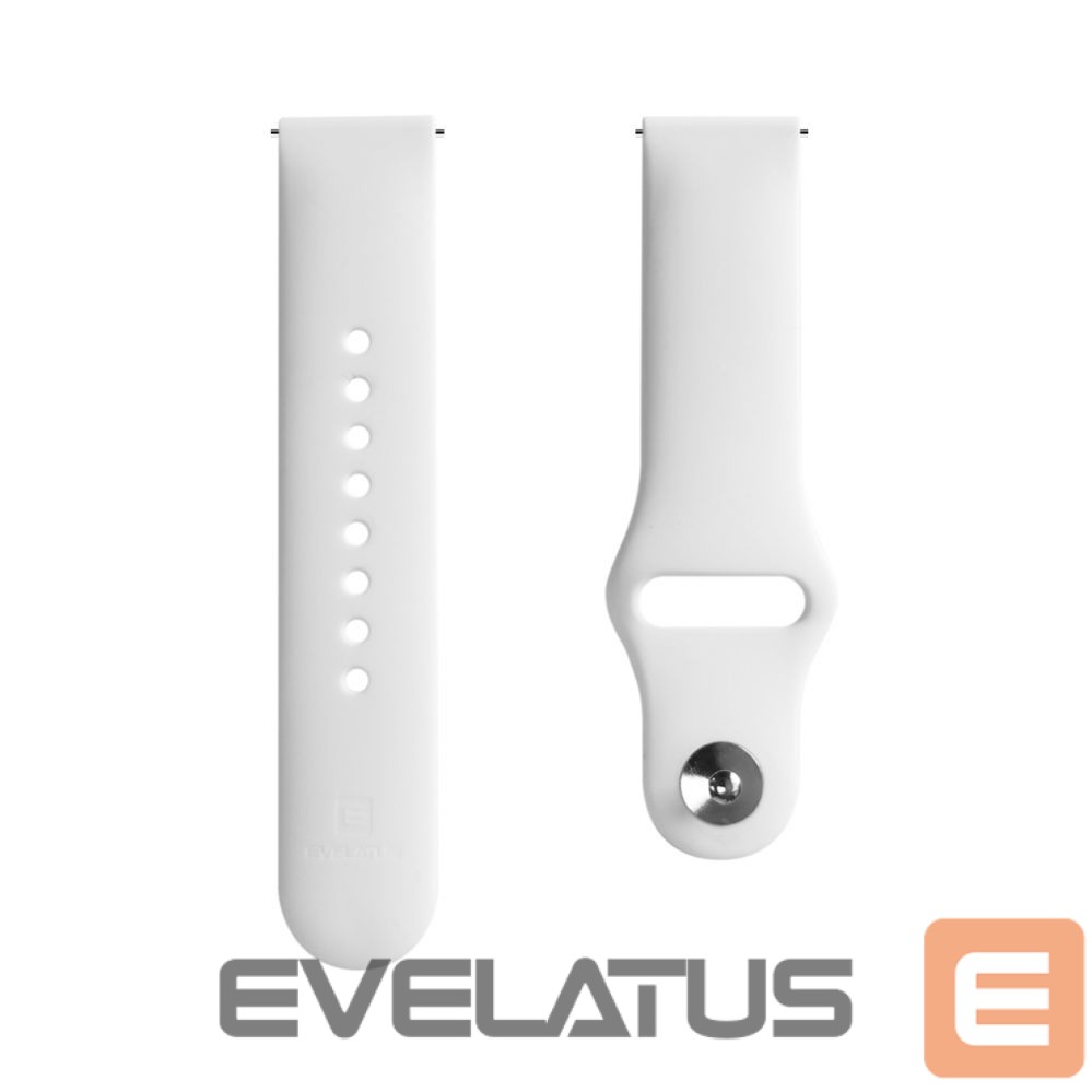 Siksniņa Evelatus Evelatus Watch 22mm Silicone Loop Watch Straps (S/M 110mm) White