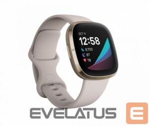 Viedpulksteni Fitbit  Sense Lunar Soft Gold Stainless Steel White