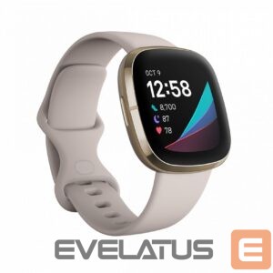 Viedpulksteni Fitbit  Sense Lunar Soft Gold Stainless Steel White