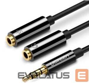 Adapteris Ugreen  Cable headphone splitter mini jack 3.5 mm - 2 x mini jack 3.5 mm (microphone + stereo output) Black