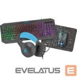 Computer keyboard Natec - COMBO set 4in1 FURY Thunderstreak 3.0 keyboard + mouse +headphones + mousepad, INT/RUS layout Black