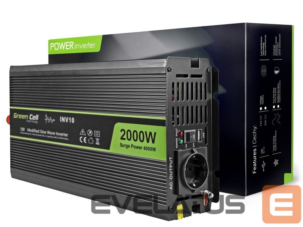 Tarkvara Green cell GREEN CELL Voltage Car Inverter 12V