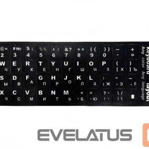 Keyboard stickers iLike  Keyboard Stickers ENG white / RUS white Qwerty Black