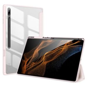 Maciņš grāmata Dux Ducis Samsung Galaxy Tab S8 Ultra with Stylus Holder Smart Case Pink
