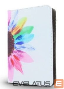 Knygos tipo dėklas iLike  Universal case Sunflower for tablet 9-10 White