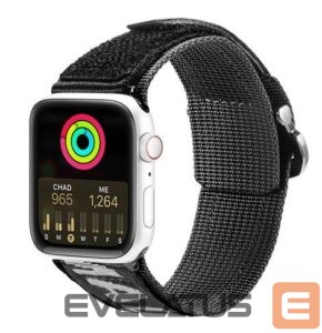 Siksniņa Dux Ducis  Strap (Outdoor Version) Strap for Apple Watch Ultra, SE, 8, 7, 6, 5, 4, 3, 2, 1 (49, 45, 44, 42 mm) Nylon Band Black Silver
