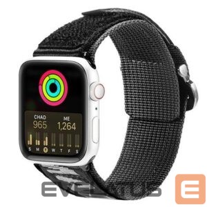 Siksniņa Dux Ducis  Strap (Outdoor Version) Strap for Apple Watch Ultra, SE, 8, 7, 6, 5, 4, 3, 2, 1 (49, 45, 44, 42 mm) Nylon Band Black Silver