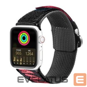 Siksniņa Dux Ducis  Strap (Outdoor Version) strap for Apple Watch Ultra, SE, 8, 7, 6, 5, 4, 3, 2, 1 (49, 45, 44, 42 mm) nylon band bracelet Black Red