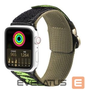 Siksniņa Dux Ducis  Strap (Outdoor Version) strap for Apple Watch Ultra, SE, 8, 7, 6, 5, 4, 3, 2, 1 (49, 45, 44, 42 mm) nylon band bracelet Black Green