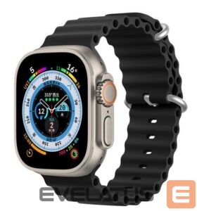 Siksniņa Dux Ducis  Strap Watch Strap 8 / 7 / 6 / 5 / 4 / 3 / 2 / SE (41 / 40 / 38mm) Silicone Band Bracelet Black