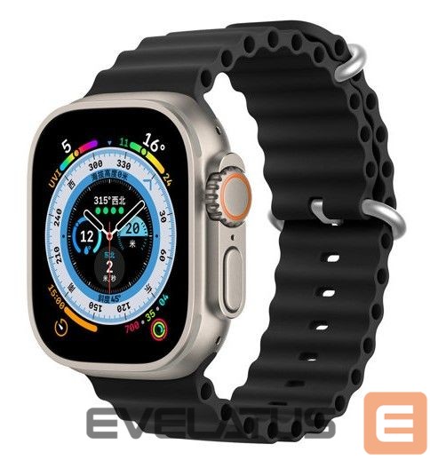 Strap Dux Ducis Apple Silicone Strap for Apple Watch 42/44/45/46/49MM Black