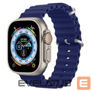 Strap Dux Ducis  Strap Watch Strap 8 / 7 / 6 / 5 / 4 / 3 / 2 / SE (45 / 44 / 42mm) Silicone Band Bracelet Navy Blue