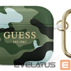 Headphone case Guess Apple AirPods 3 cover Camo Collection Green on Black