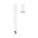 Dirželis Connect  20mm Flat head Leather - Silicone Loop Magnetic Watch Strap (130mm M/L) White