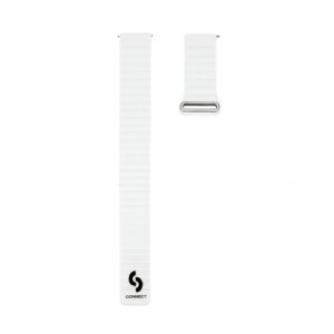 Siksniņa Connect  20mm Flat head Leather - Silicone Loop Magnetic Watch Strap (130mm M/L) White