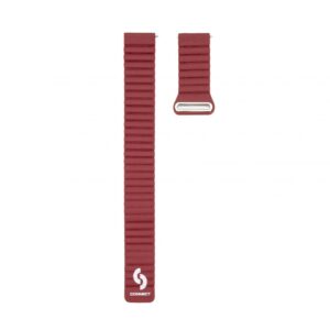Siksniņa Connect  22mm Flat head Leather - Silicone Loop Magnetic Watch Strap (130mm M/L) Wine Red