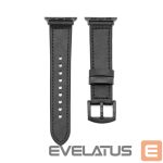 Siksniņa Connect  Watch 38/40/41mm Silicone patch Leather Watch Strap (132mm M/L) Black