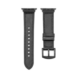 Siksniņa Connect  Watch 42/44/45mm Silicone patch Leather Watch Strap (132mm M/L) Black