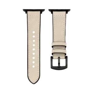 Siksniņa Connect  Watch 42/44/45mm Silicone patch Leather Watch Strap (132mm M/L) White