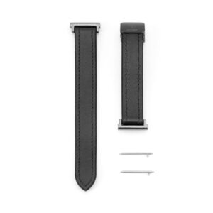 Siksniņa Connect  20mm Silicone Leather Watch Straps with Magnetic Black