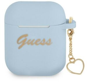 Korpus kõrvaklappidele Guess - AirPods 1/2 cover Silicone Charm Heart Collection Blue