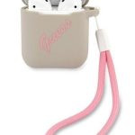 Headphone case Guess Apple AirPods 1/2 cover Silicone Vintage case Grey
